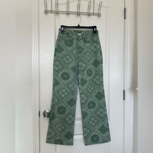 Women’s Green Paisley Pants
